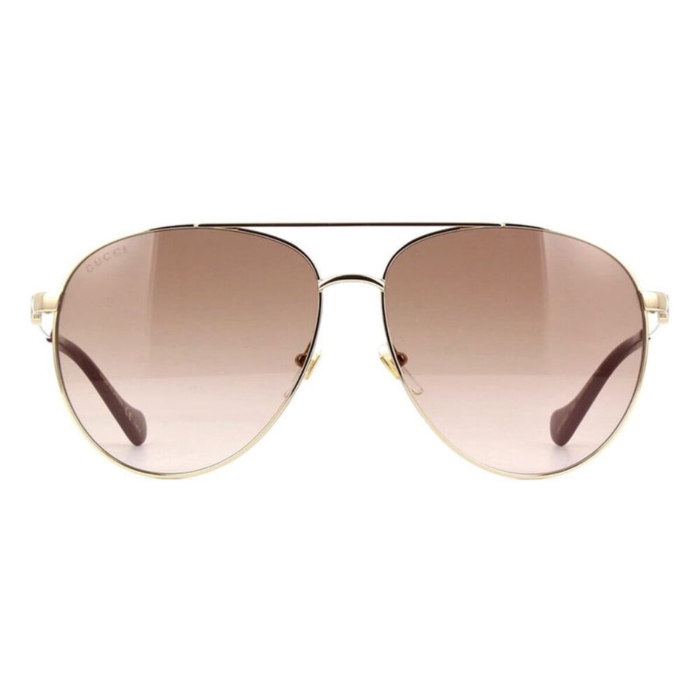 NEW GUCCI AVIATOR SUNGLASSES GUCCI GG1088S 002 GOLD BROWN EYEWEAR - Picture 2 of 3